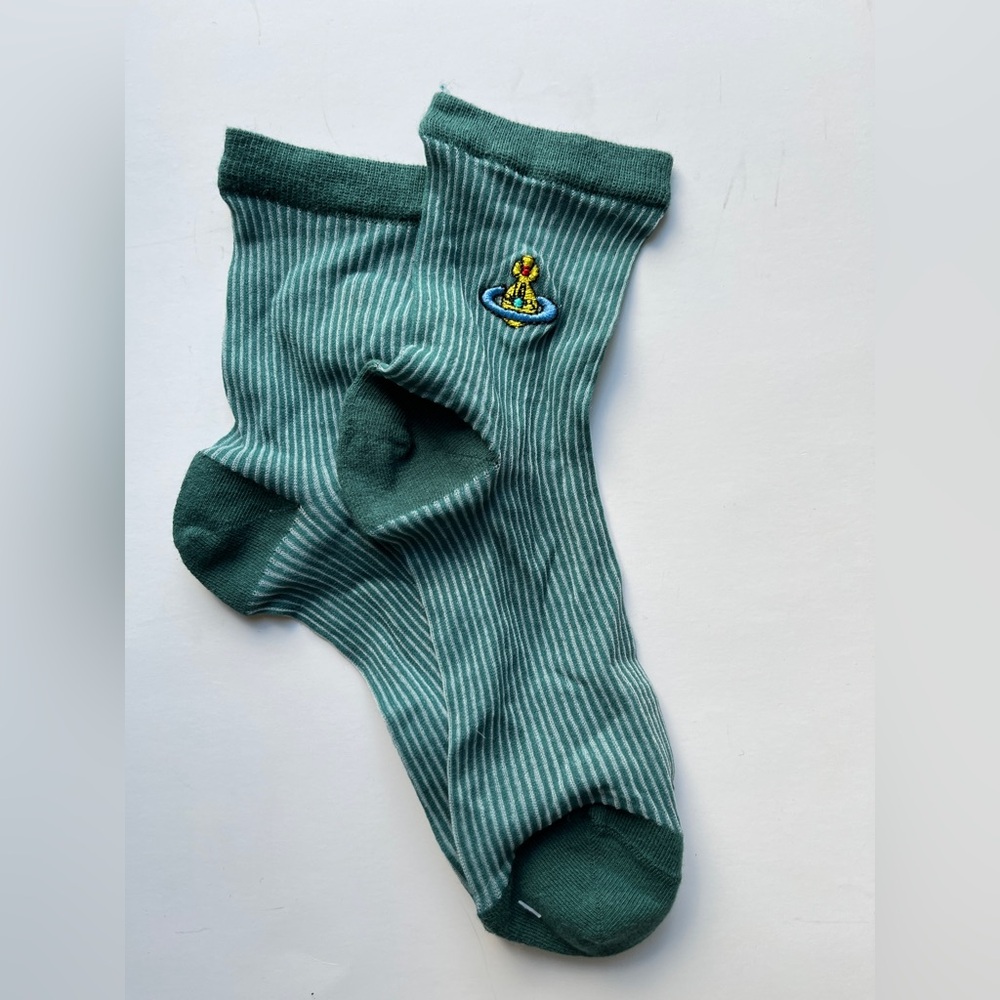 Vivienne Westwood Teal Ribbed Socks